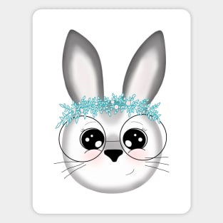 Cute Bunny with glasses and big eyes Magnet